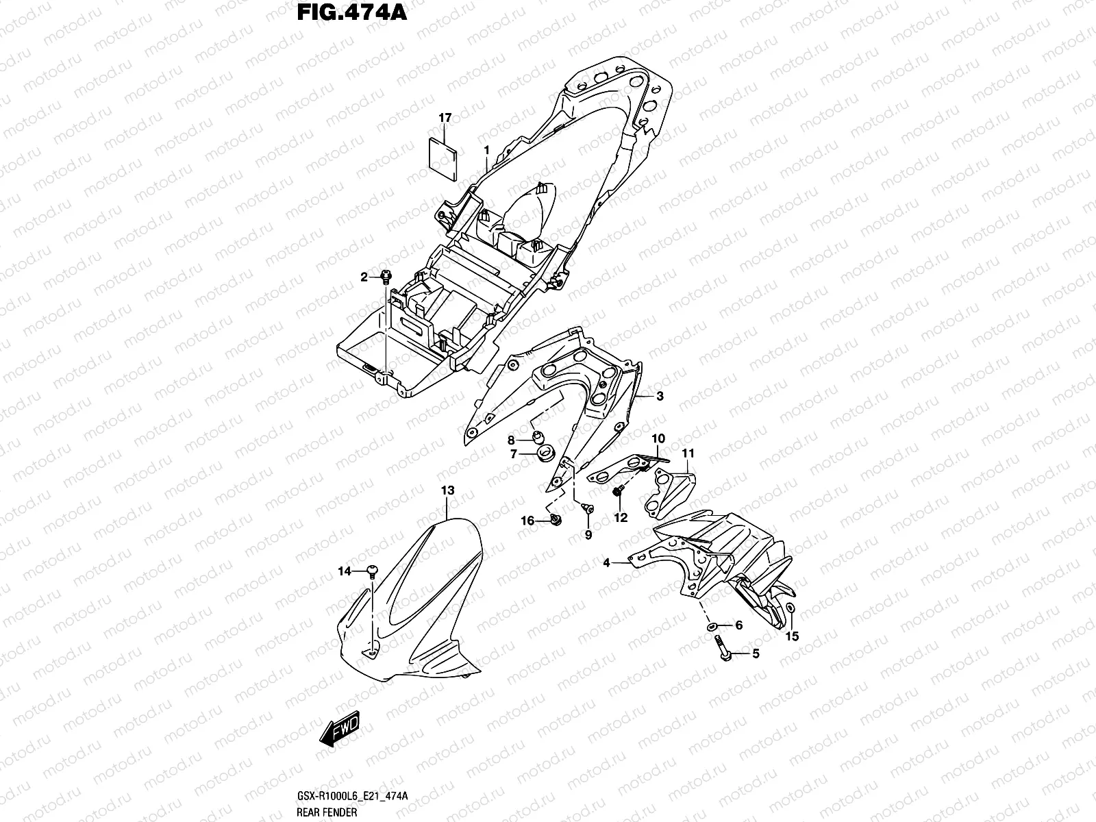 474A - REAR FENDER (GSX-R1000L6 E21)