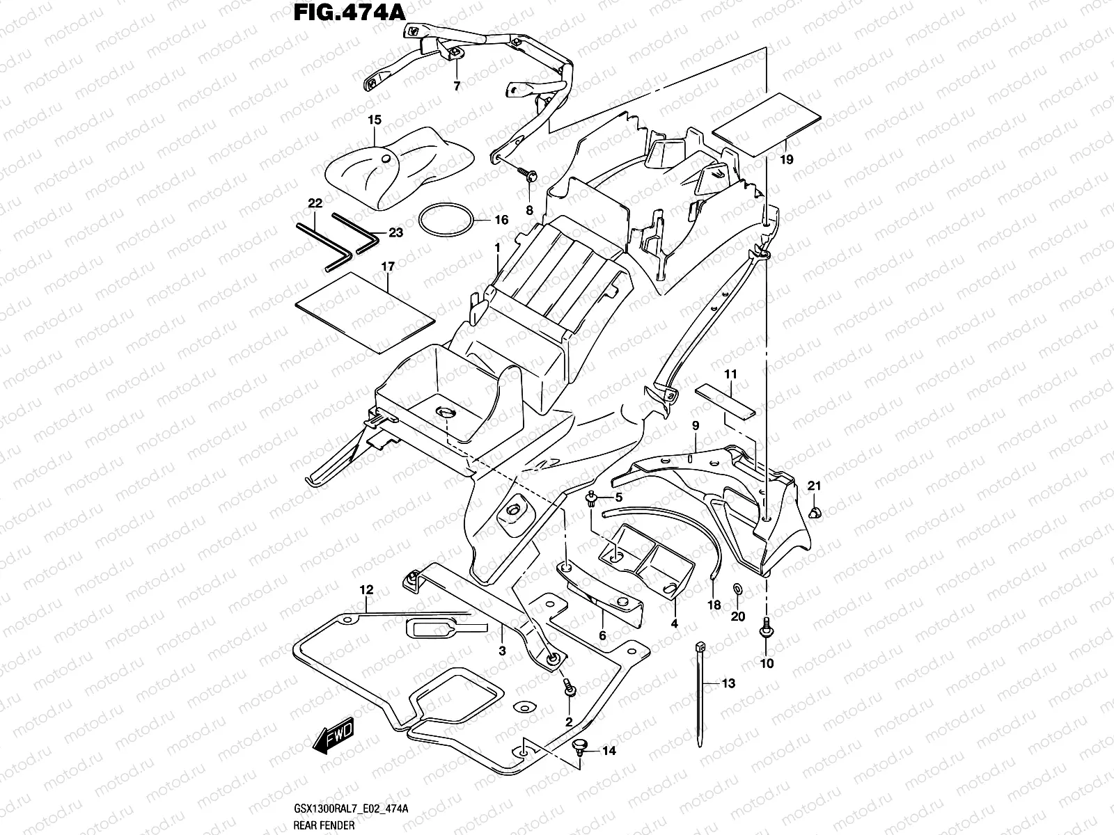 474A - REAR FENDER (GSX1300RAL7 E02)