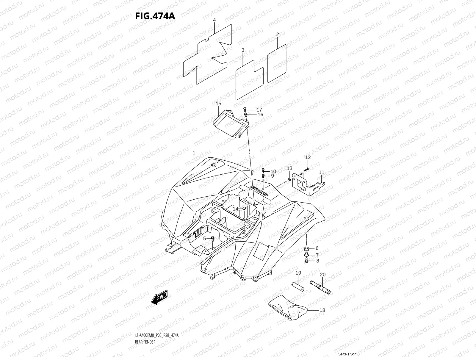 474A - REAR FENDER (LT-A400FM0 P03)