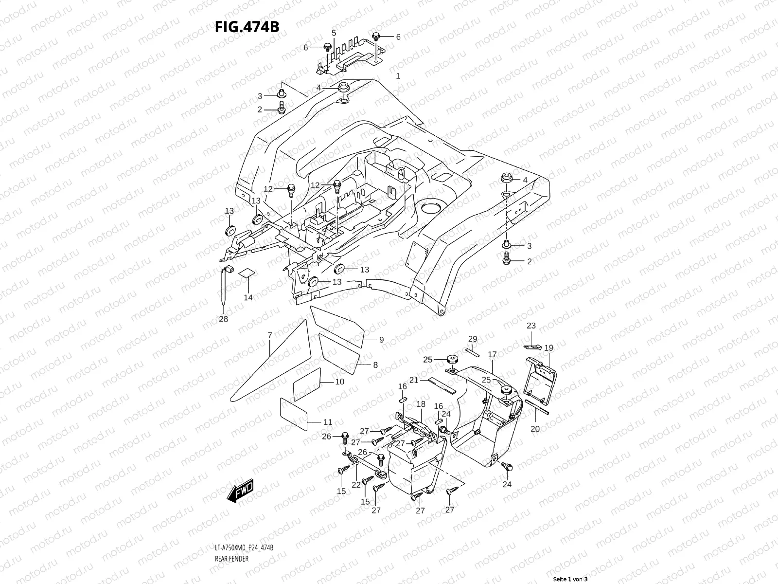 474C - REAR FENDER (LT-A750XPZM0 P24)