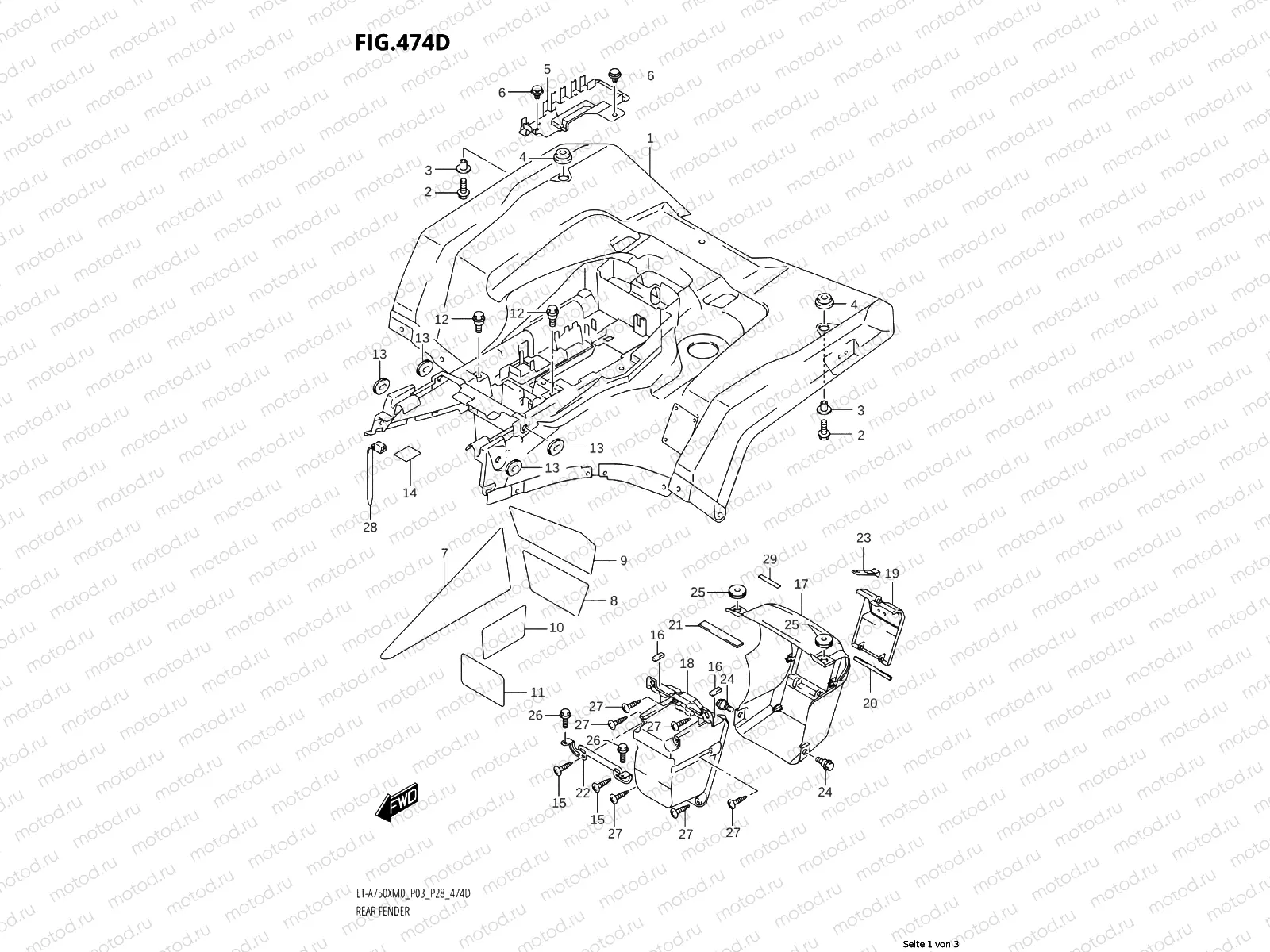 474D - REAR FENDER (LT-A750XP:M0:P03)