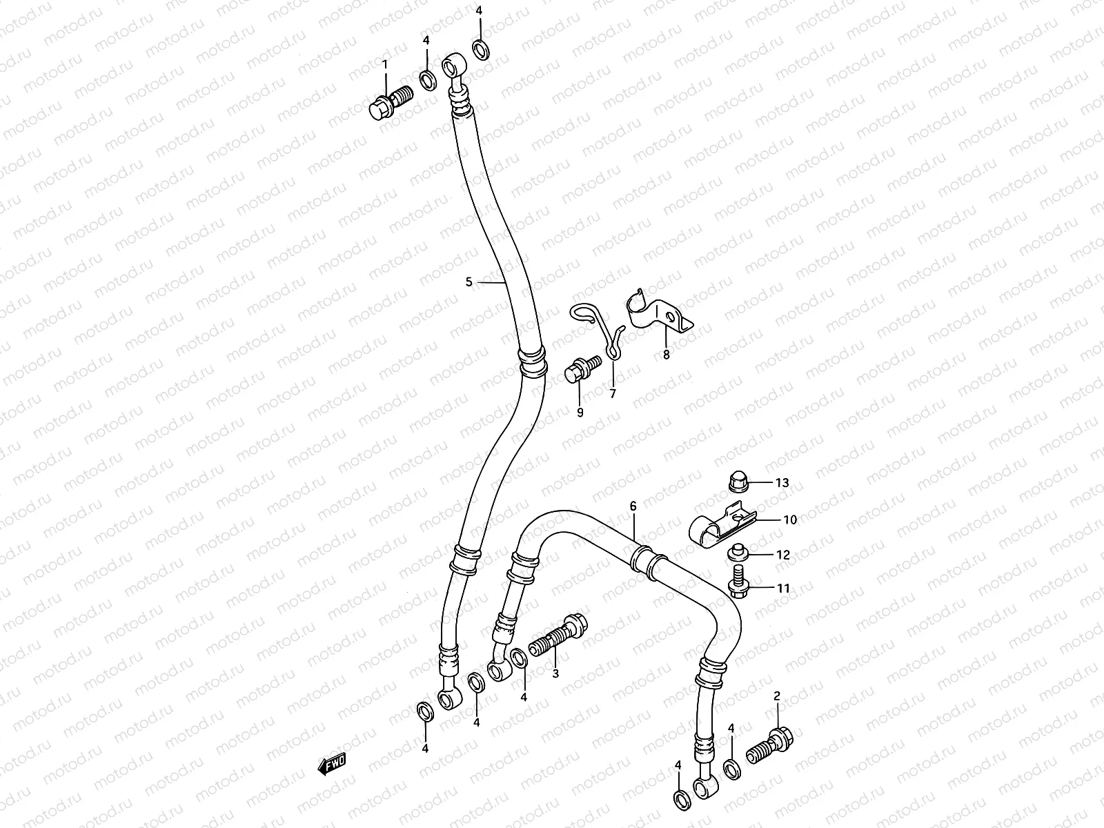 47A - FRONT BRAKE HOSE (MODEL R/S)