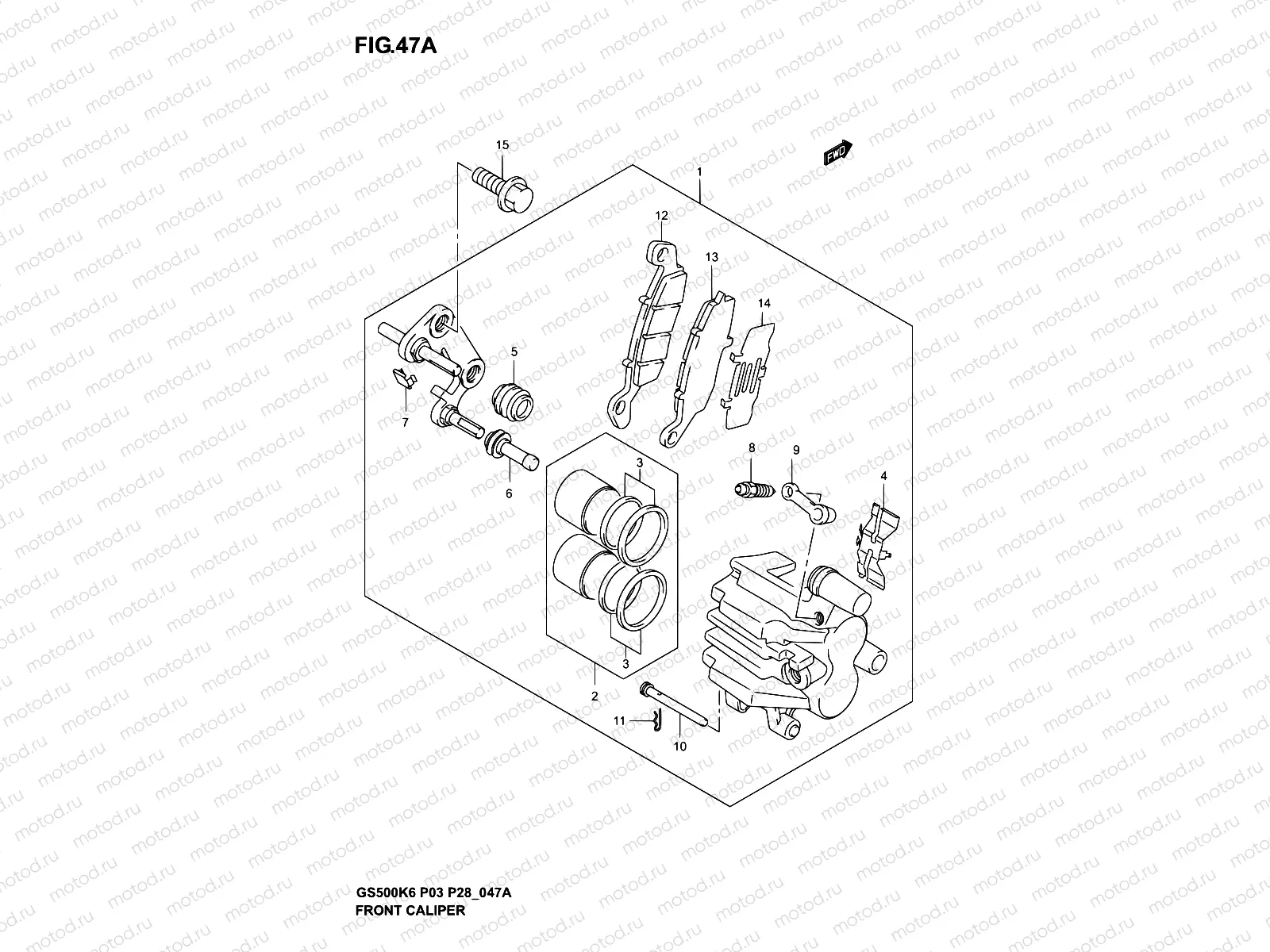 47A - FRONT CALIPER (MODEL K4/K5/K6)