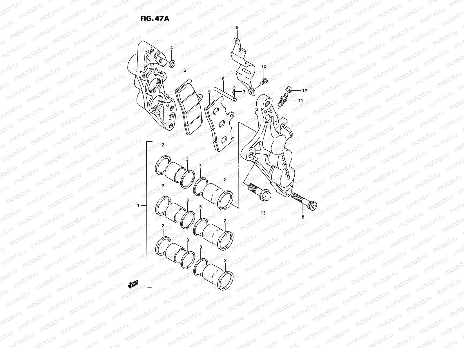 47A - FRONT CALIPERS (MODEL R)