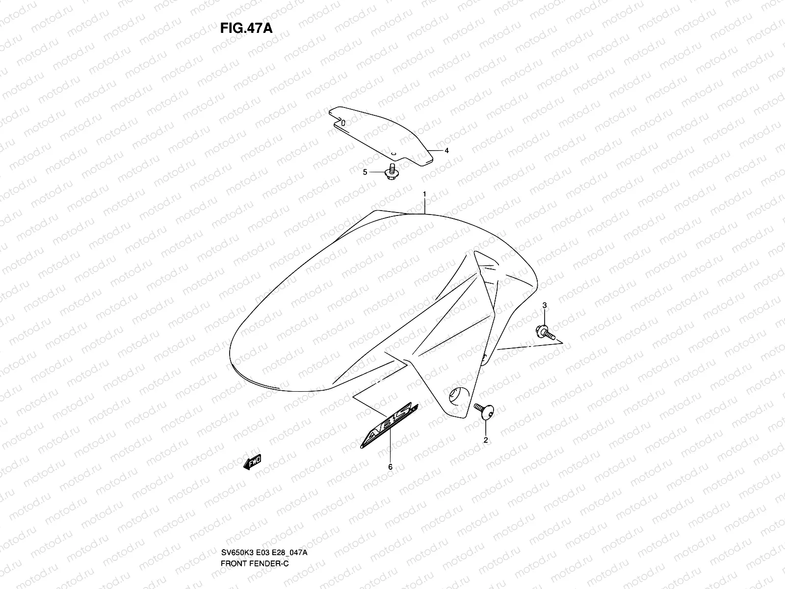 47A - FRONT FENDER (MODEL K7)