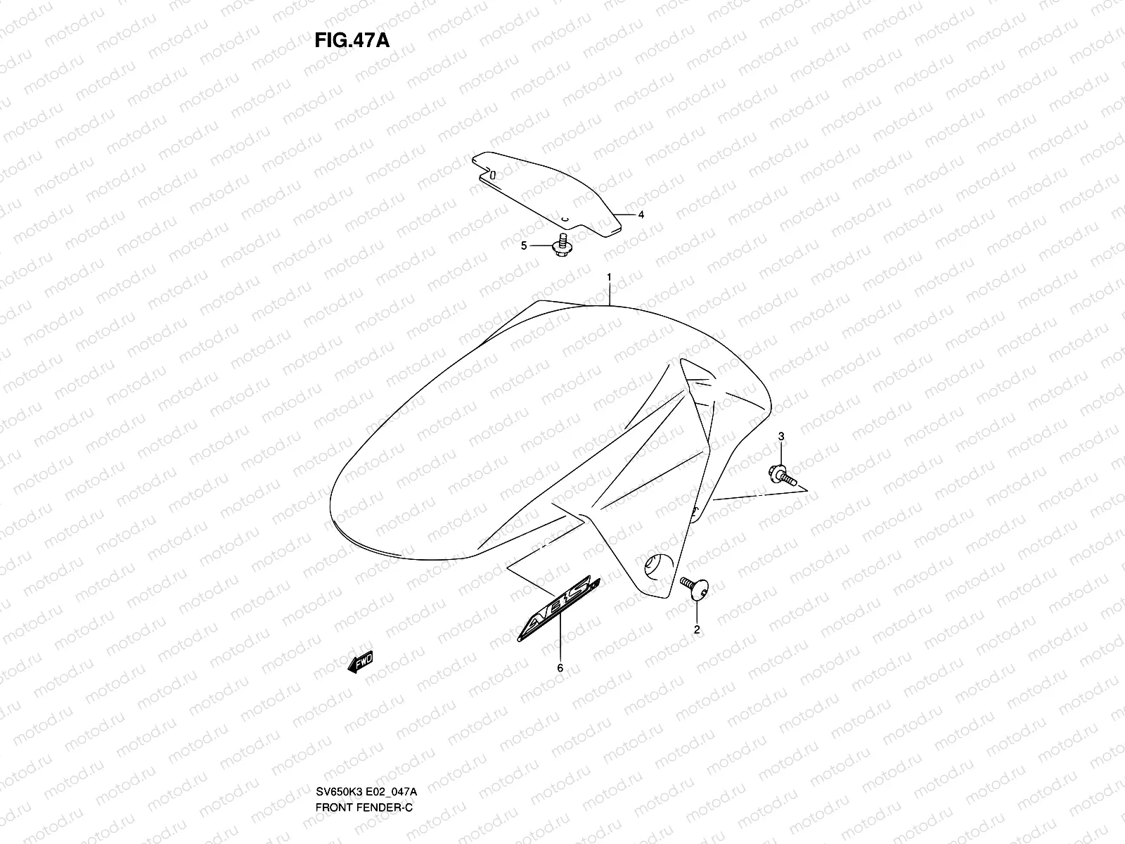 47A - FRONT FENDER (MODEL K7)