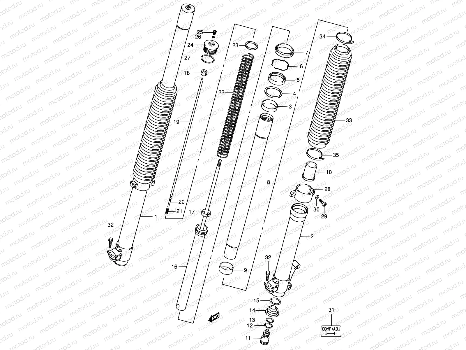 47A - FRONT FORK DAMPER (DR-Z400EY/EK1/EK2 P37)