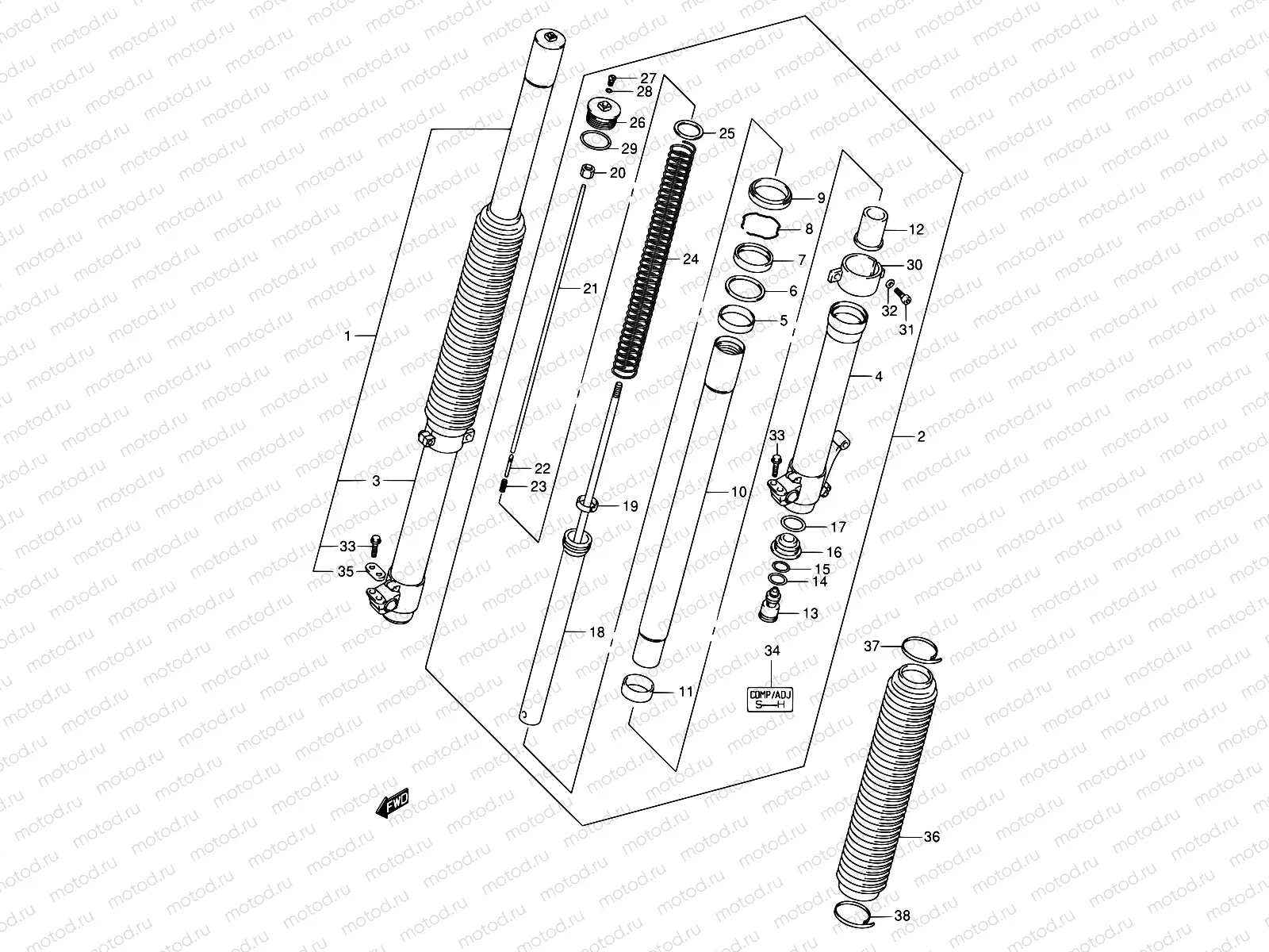 47A - FRONT FORK DAMPER (MODEL K2/K3/K4)