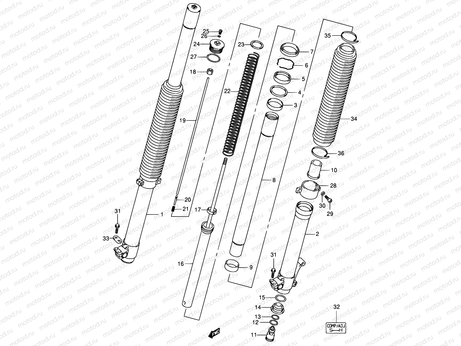 47A - FRONT FORK DAMPER (MODEL K2/K3/K4)