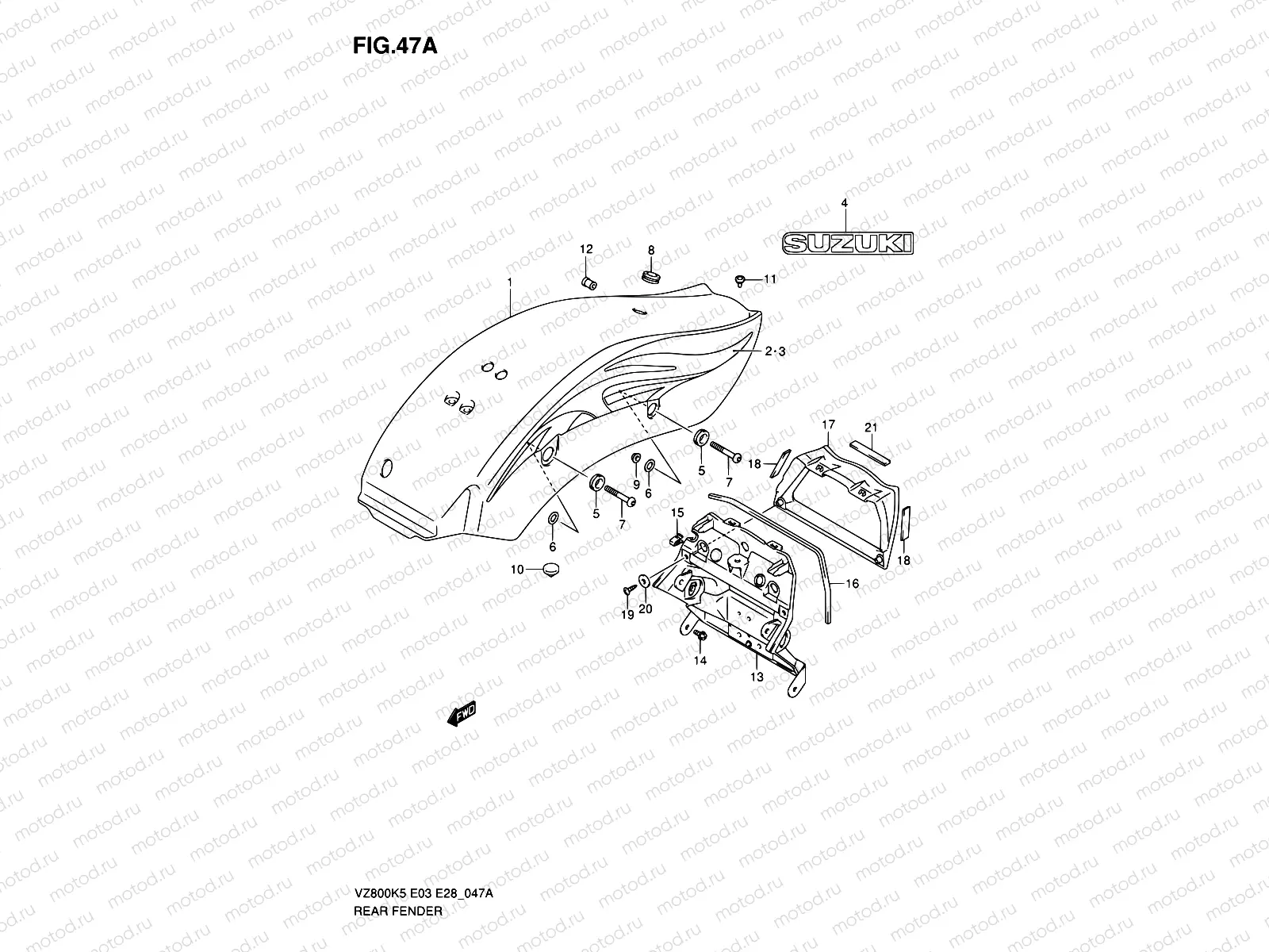 47A - REAR FENDER (VZ800ZK7)