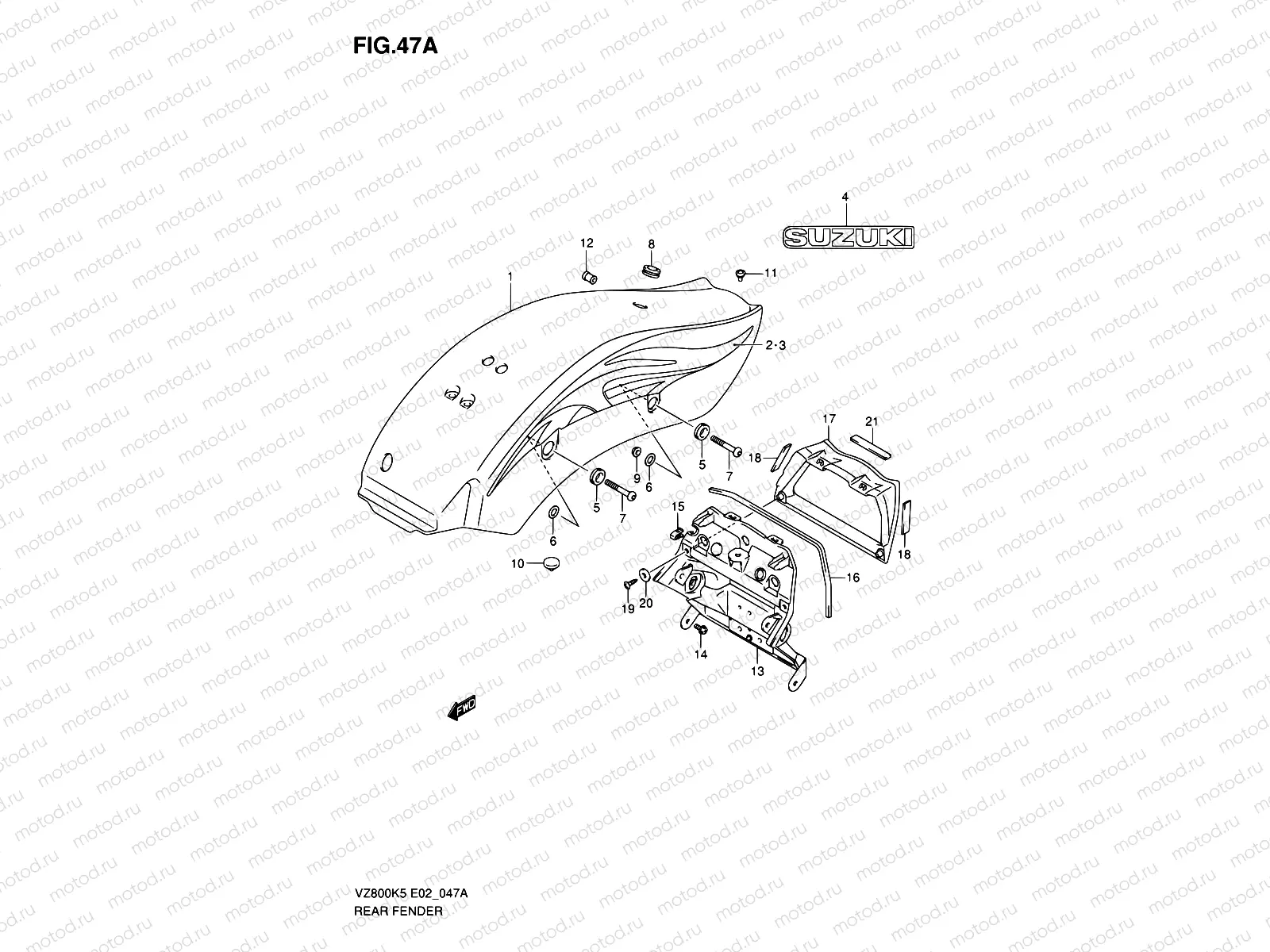 47A - REAR FENDER (VZ800ZK7)