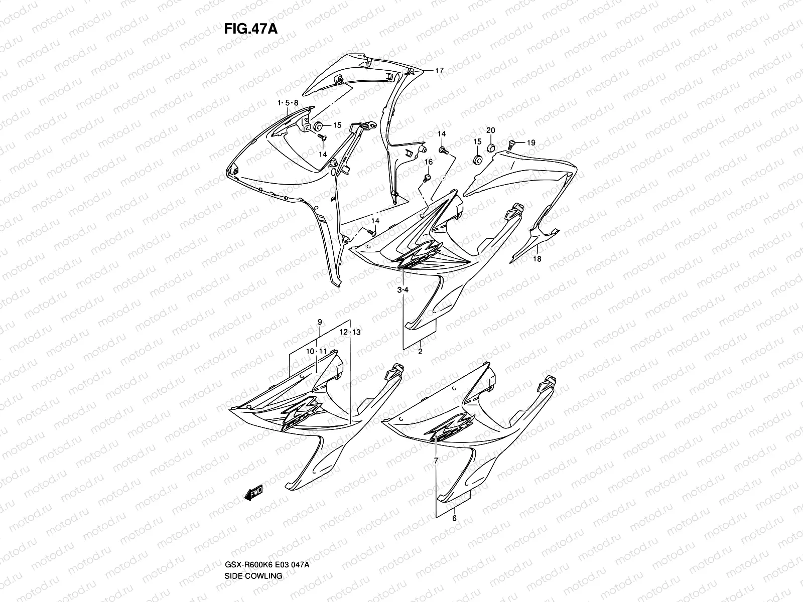 47A - SIDE COWLING (MODEL K7)