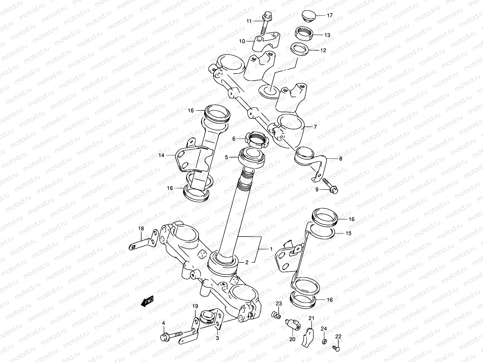 47A - STEERING STEM (MODEL K3/K4/K5)