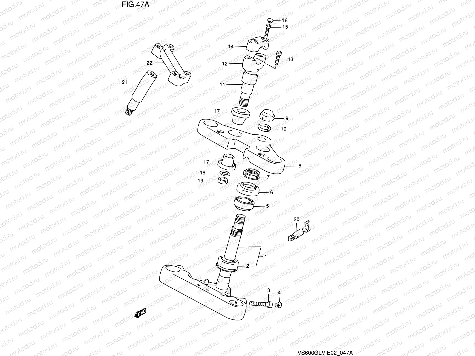 47A - STEERING STEM (MODEL T/V)