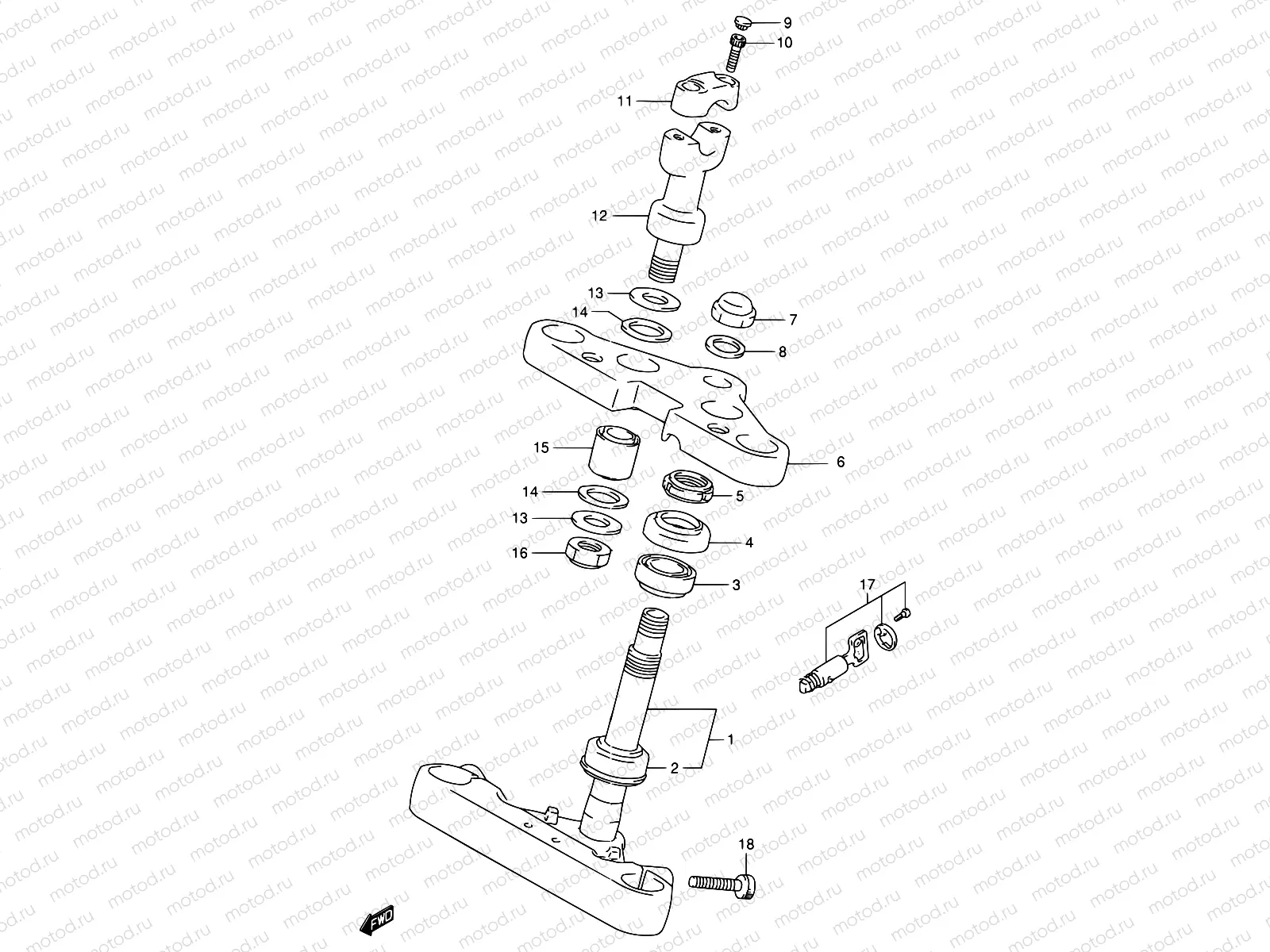 47A - STEERING STEM (MODEL T/V)
