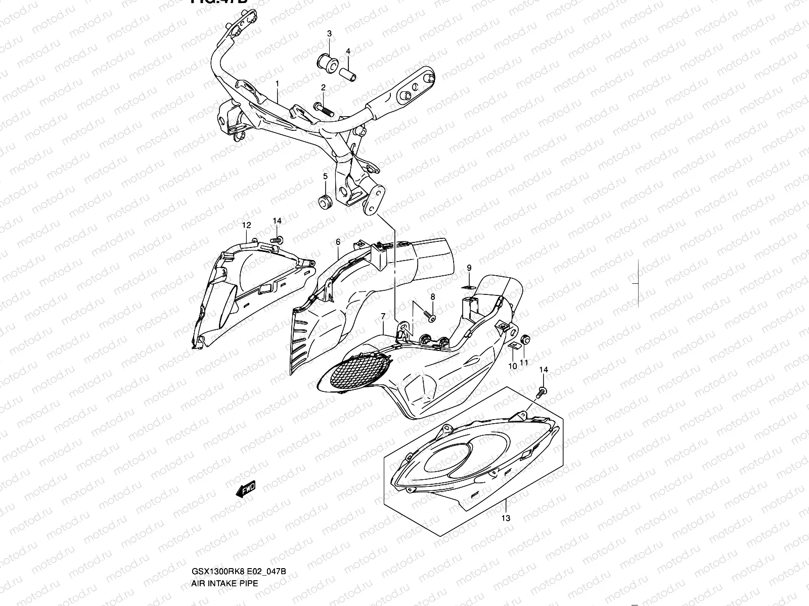 47B - AIR INTAKE PIPE (MODEL L0)