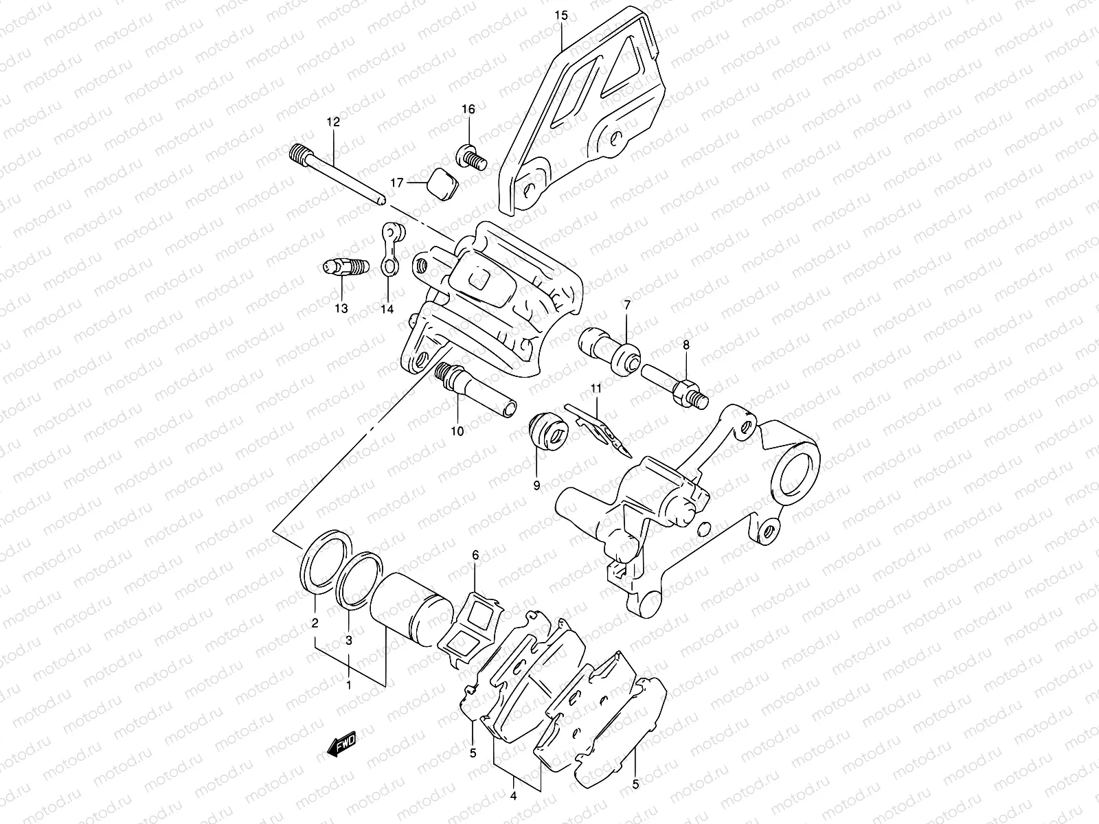 47B - REAR CALIPER (MODEL R/S/T)
