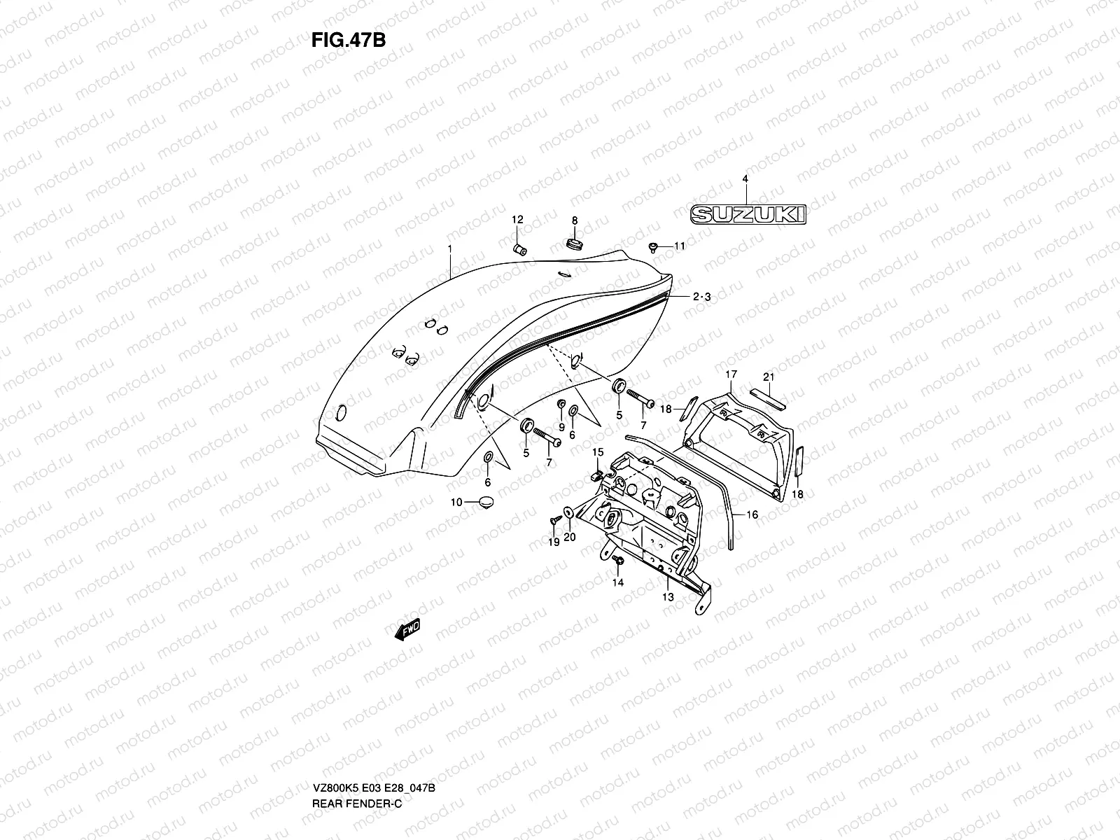 47B - REAR FENDER (VZ800ZK8/ZK9)