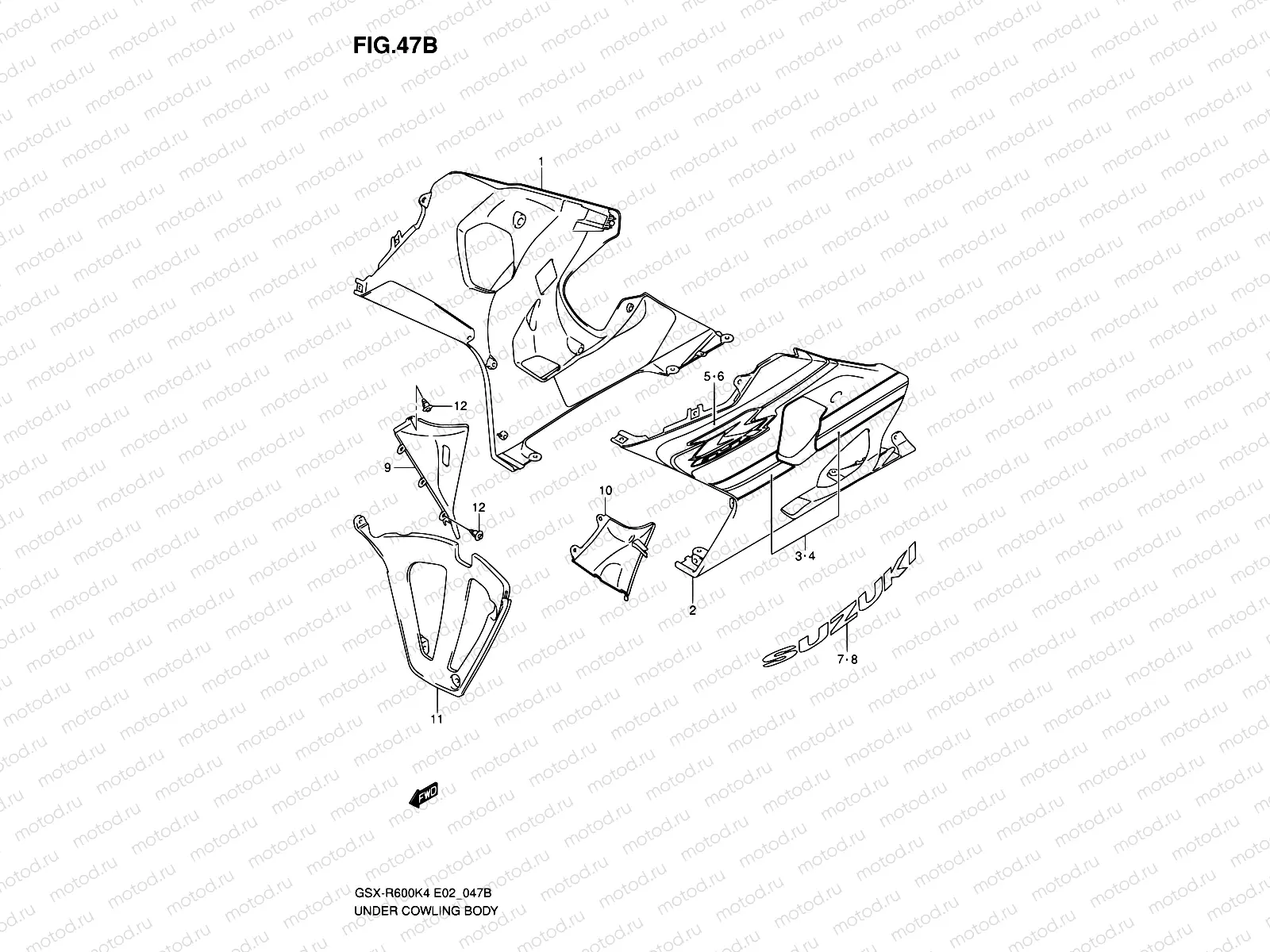 47B - UNDER COWLING (GSX-R600XK5)