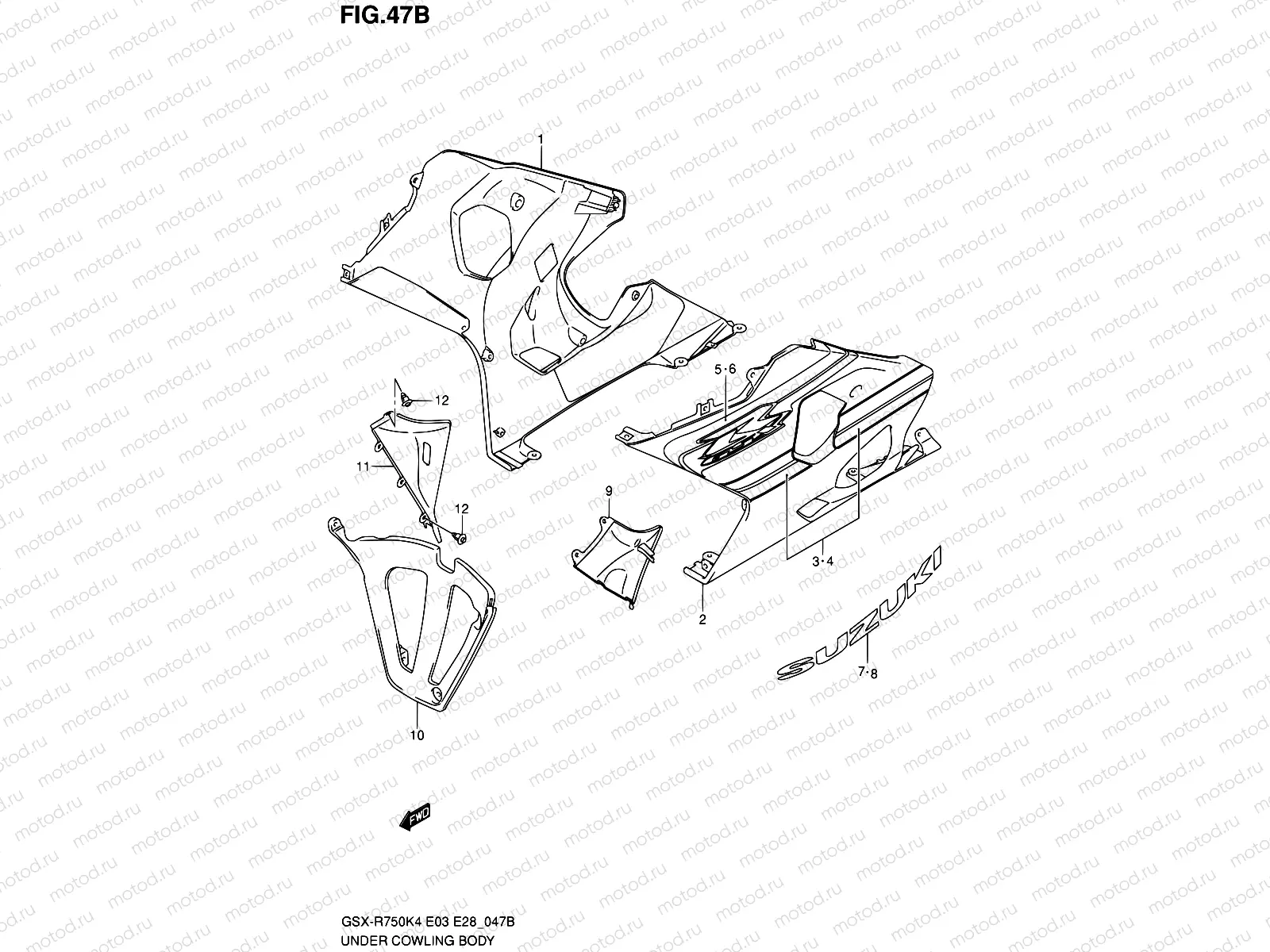 47B - UNDER COWLING (GSX-R750XK5)