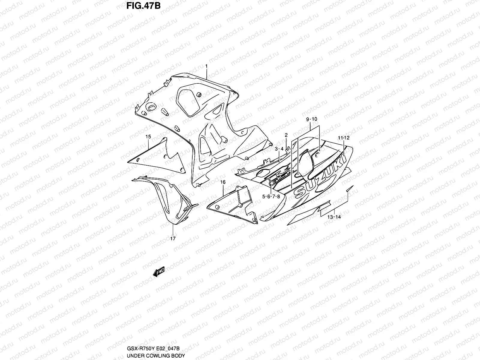 47B - UNDER COWLING (MODEL K2)