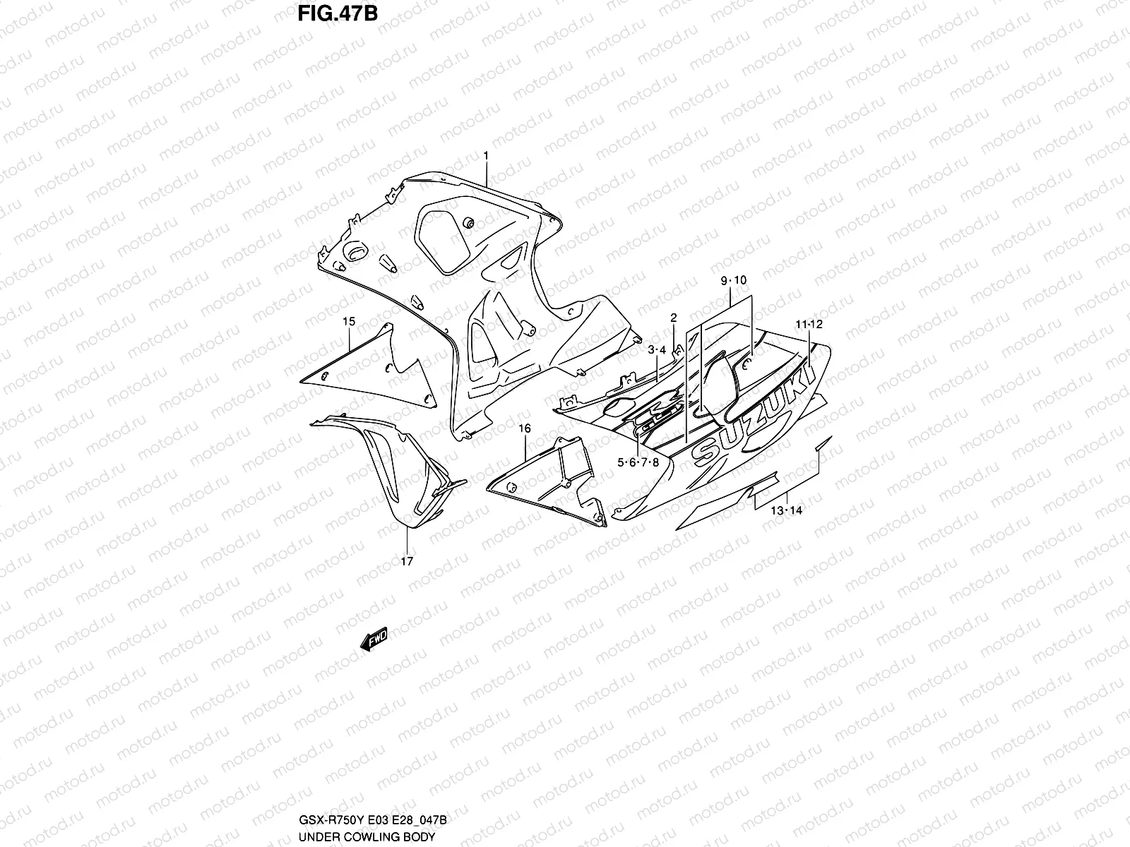 47B - UNDER COWLING (MODEL K2)