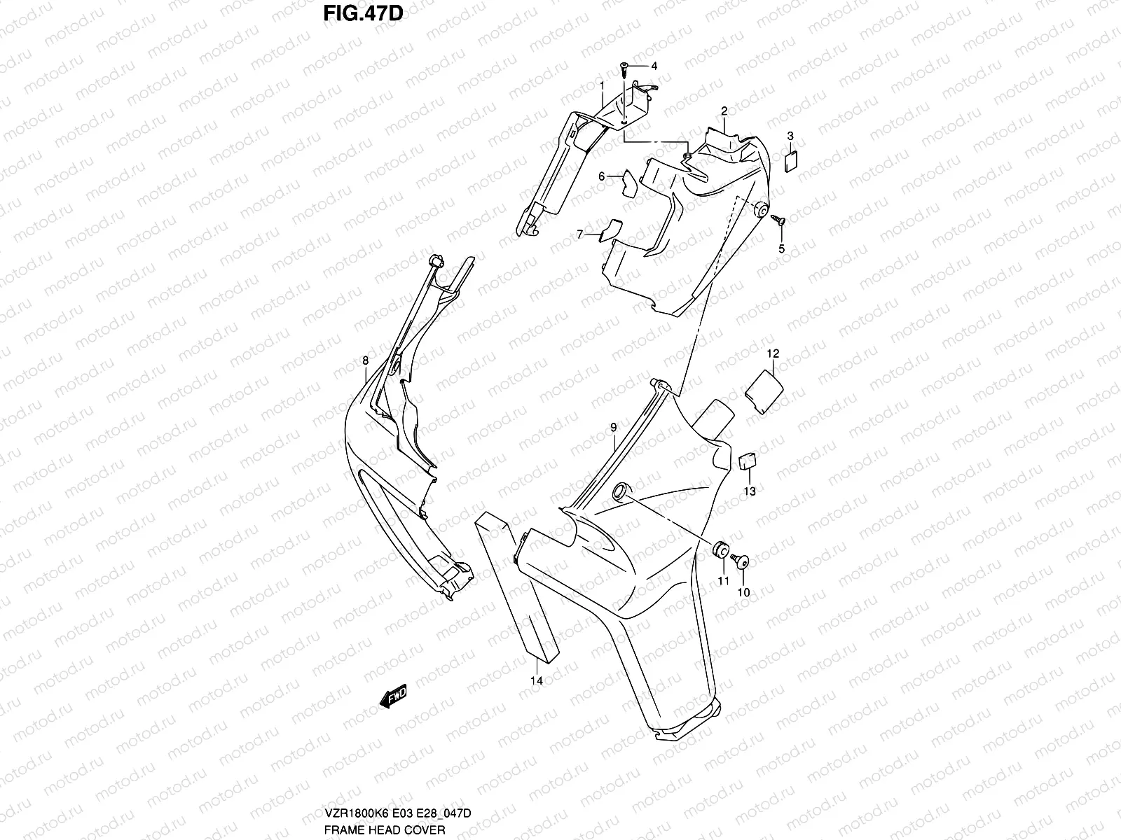 47D - FRAME HEAD COVER (VZR1800L0)