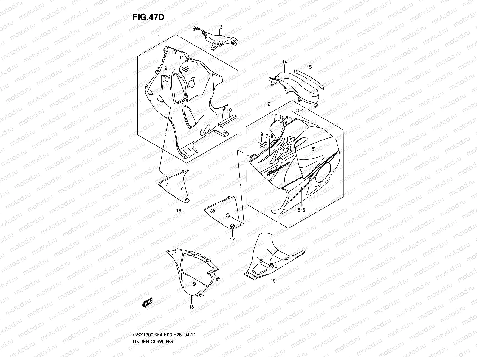 47D - UNDER COWLING (GSX1300RK6)