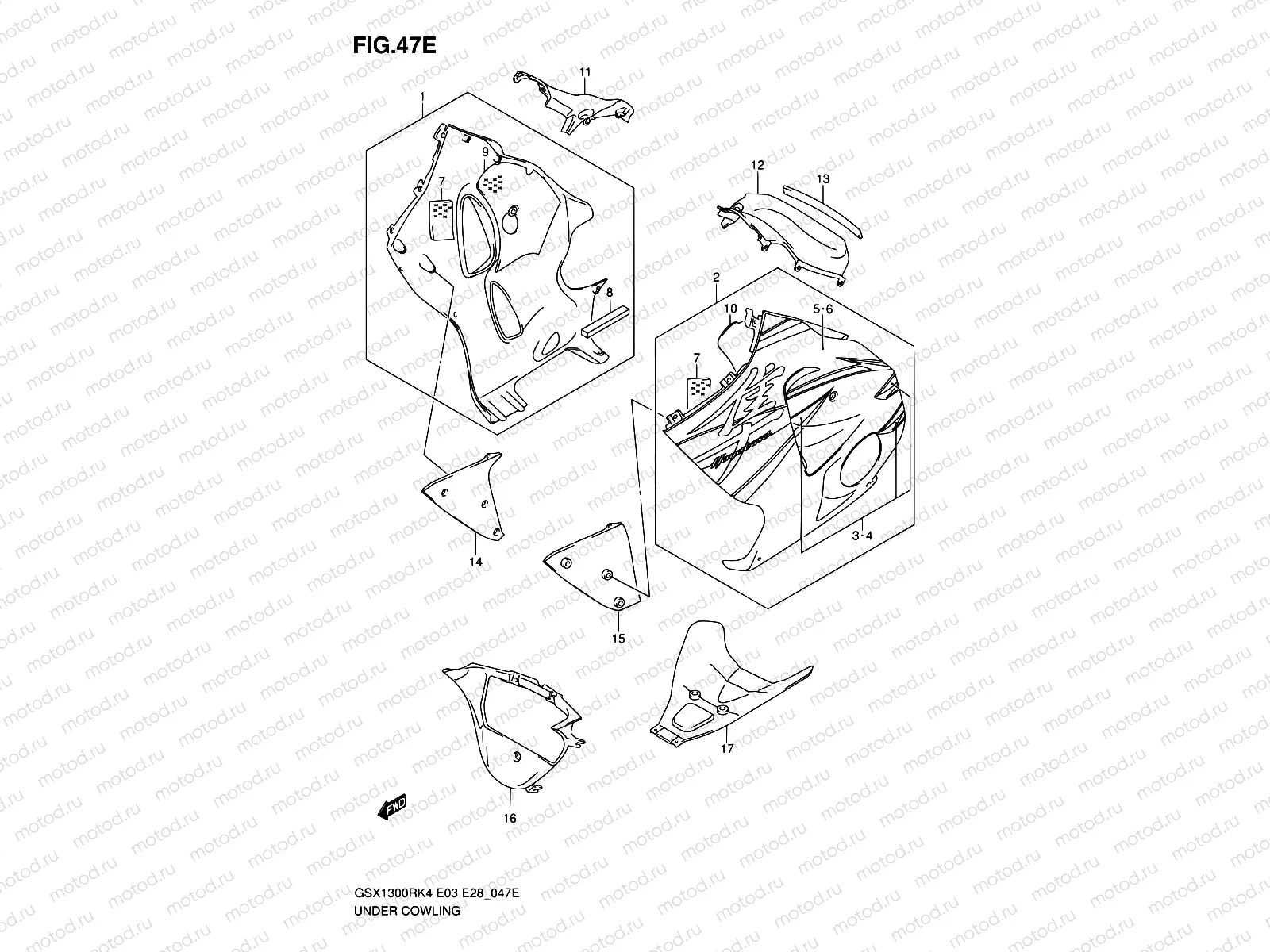 47E - UNDER COWLING (GSX1300RZK6)
