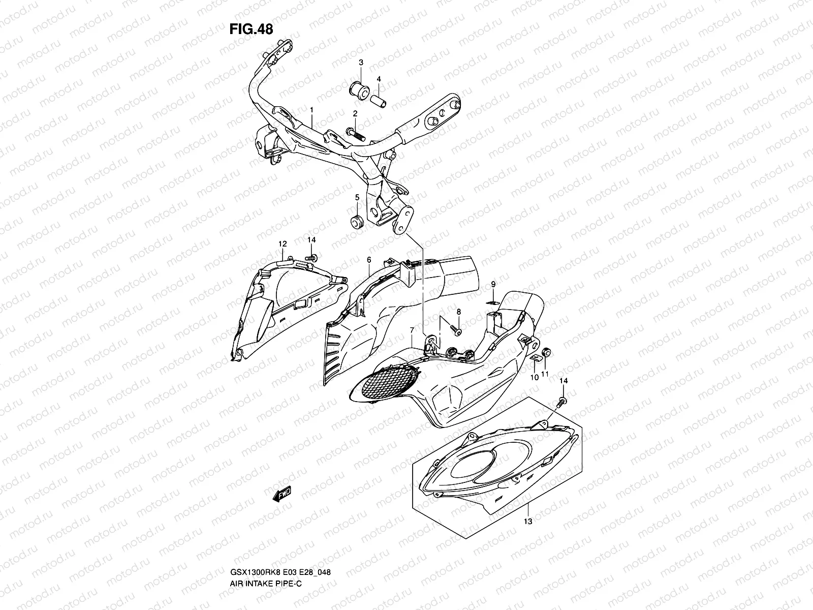 48 - AIR INTAKE PIPE (MODEL K8)