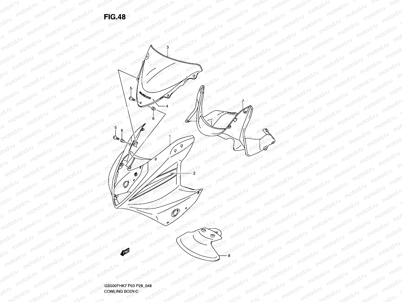 48 - COWLING BODY (GS500FHK7)