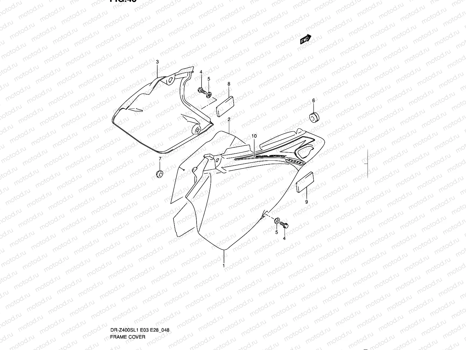 48 - FRAME COVER (DR-Z400SL1 E28)