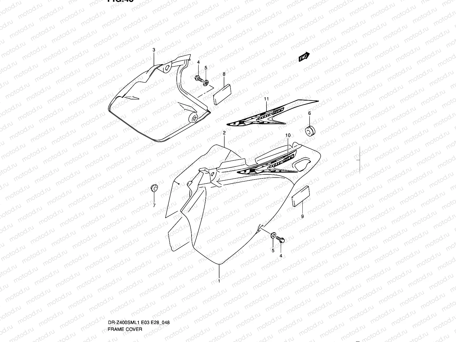 48 - FRAME COVER (DR-Z400SML1 E28)