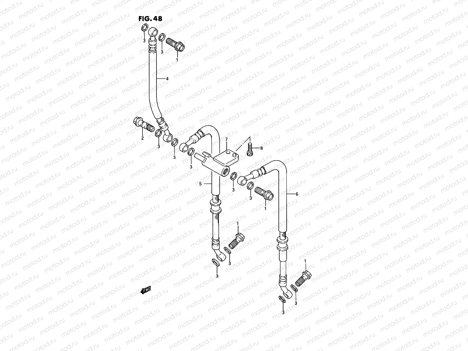 48 - FRONT BRAKE HOSE (MODEL N/P)
