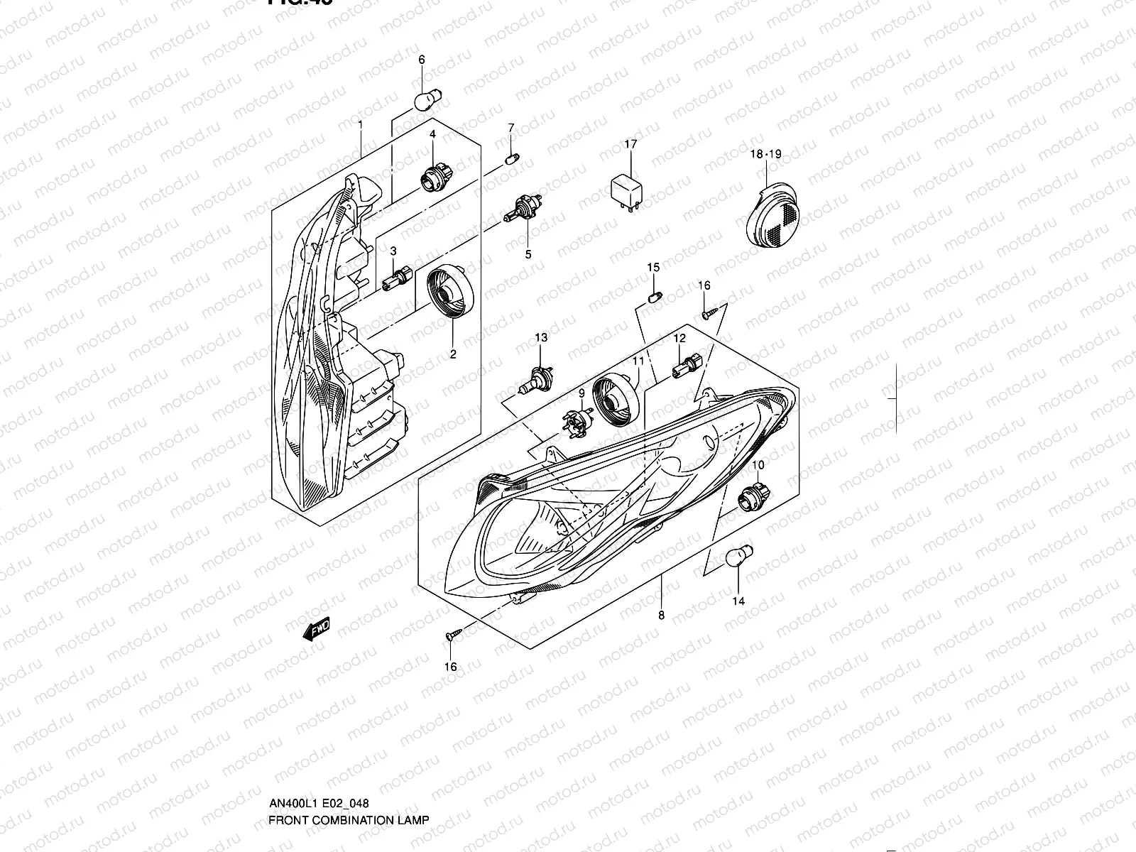 48 - FRONT COMBINATION LAMP (AN400AL1 E24)
