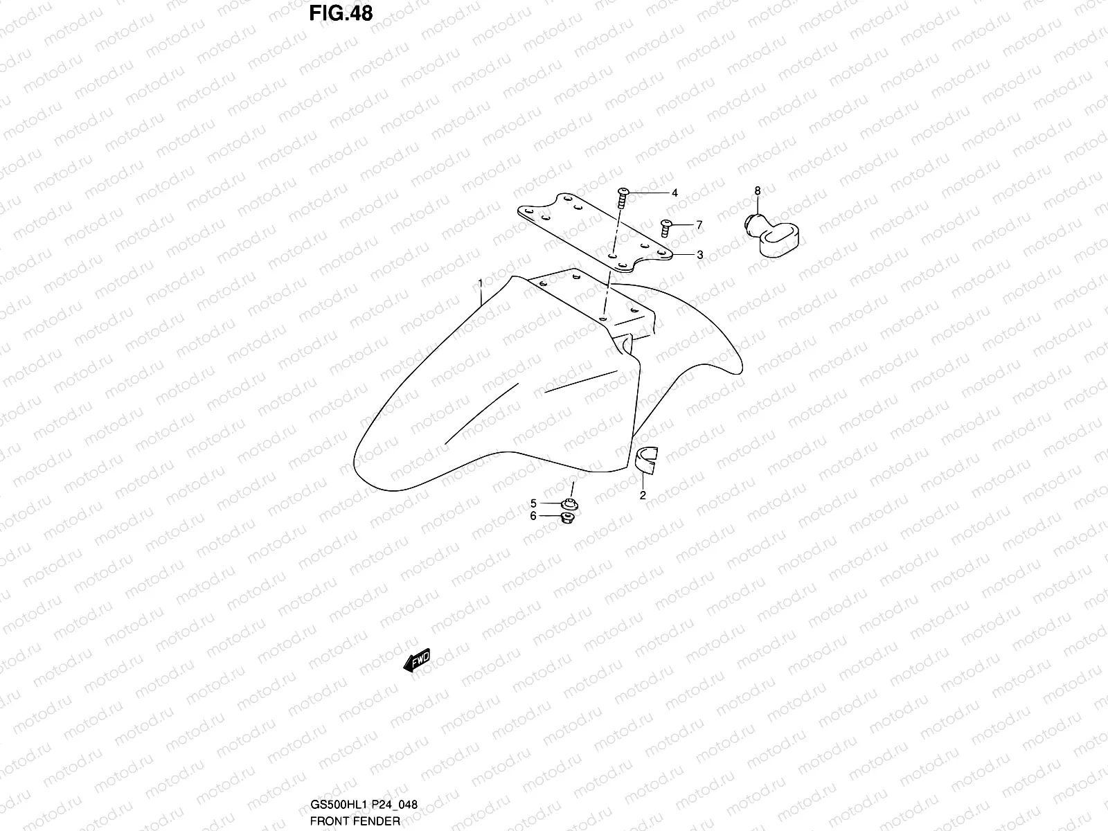 48 - FRONT FENDER (GS500H)