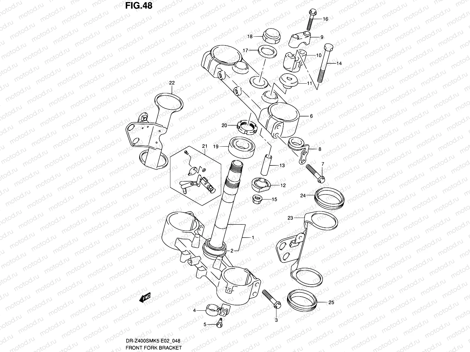 48 - FRONT FORK BRACKET (MODEL K5/K6)