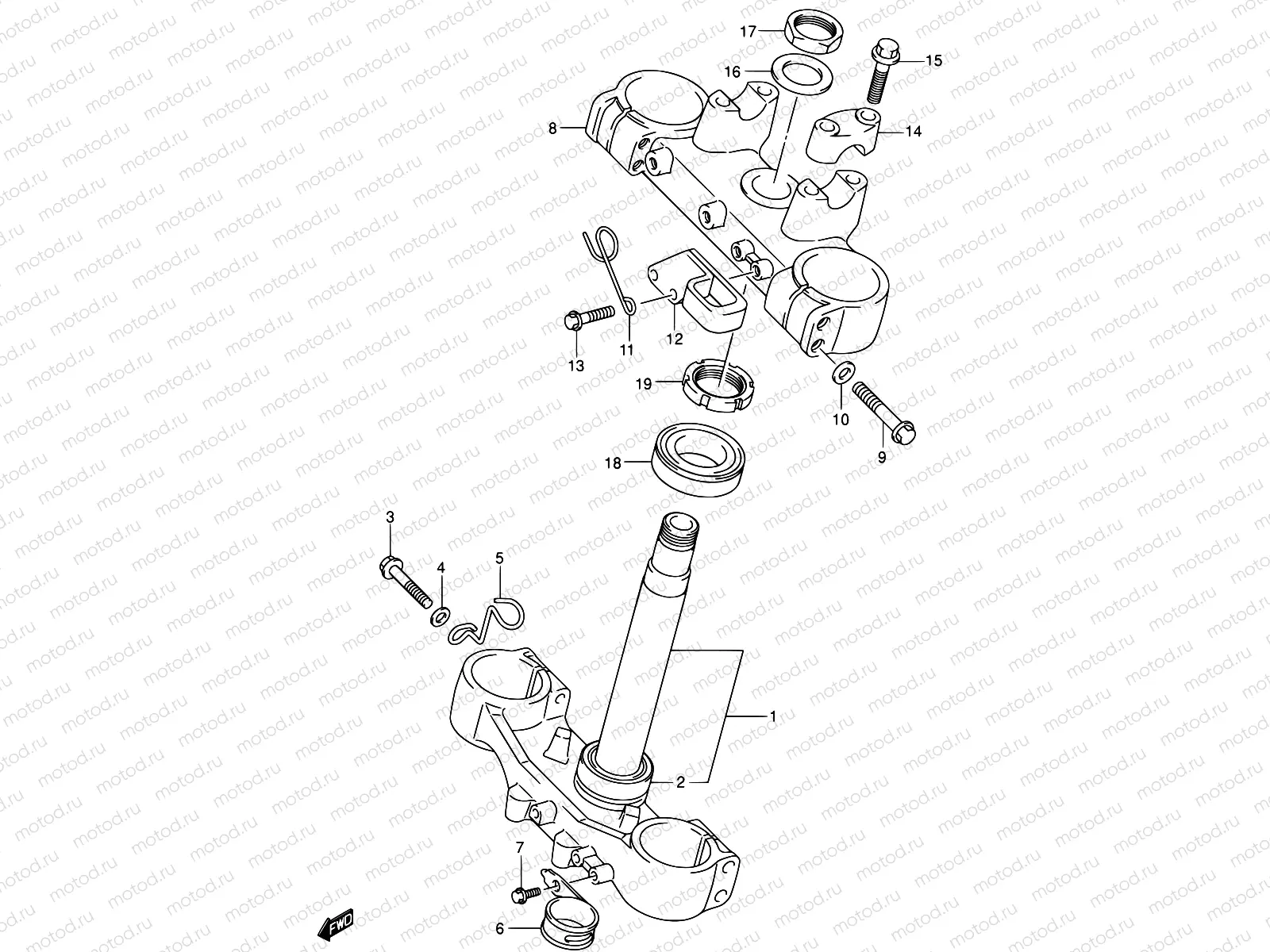 48 - FRONT FORK BRACKET (SEE NOTE)