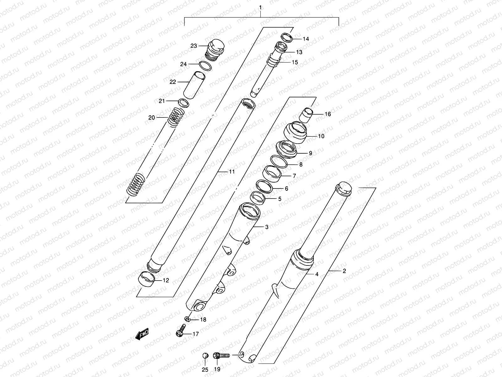 48 - FRONT FORK (MODEL N/P/R/S)