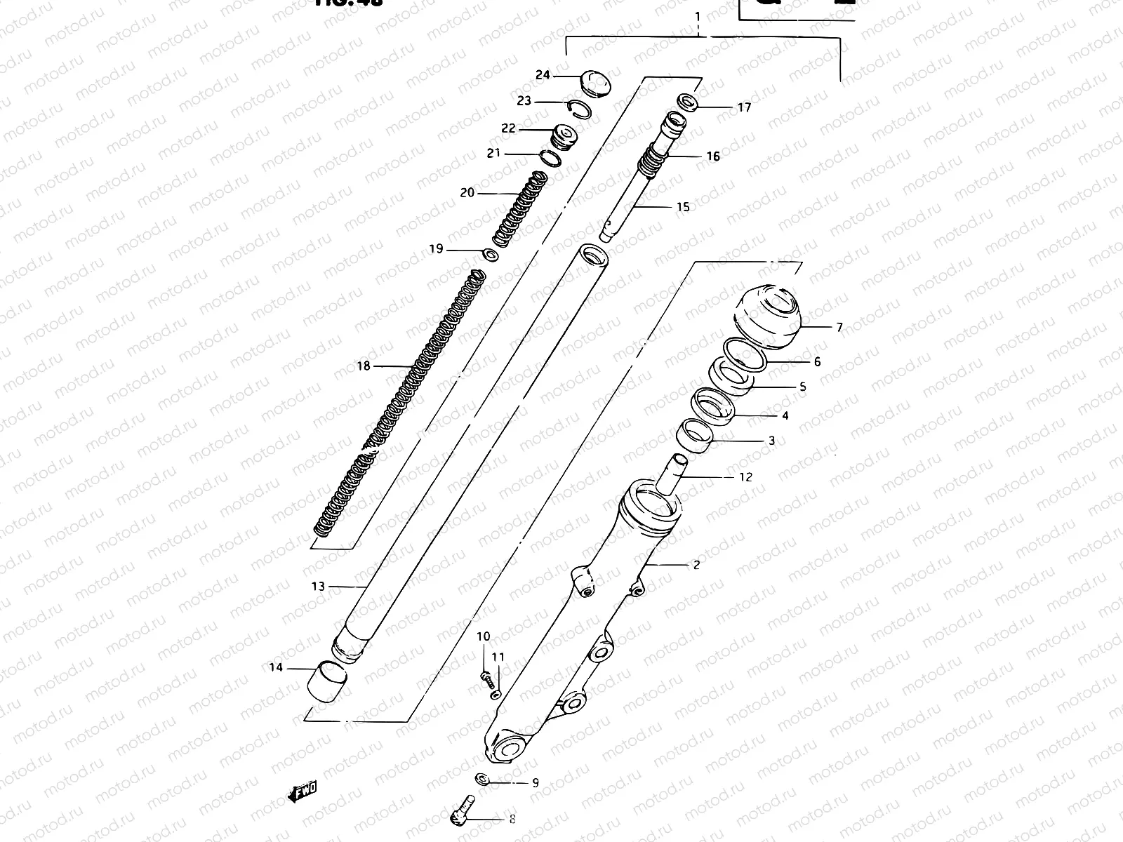 48 - FRONT RIGHT FORK