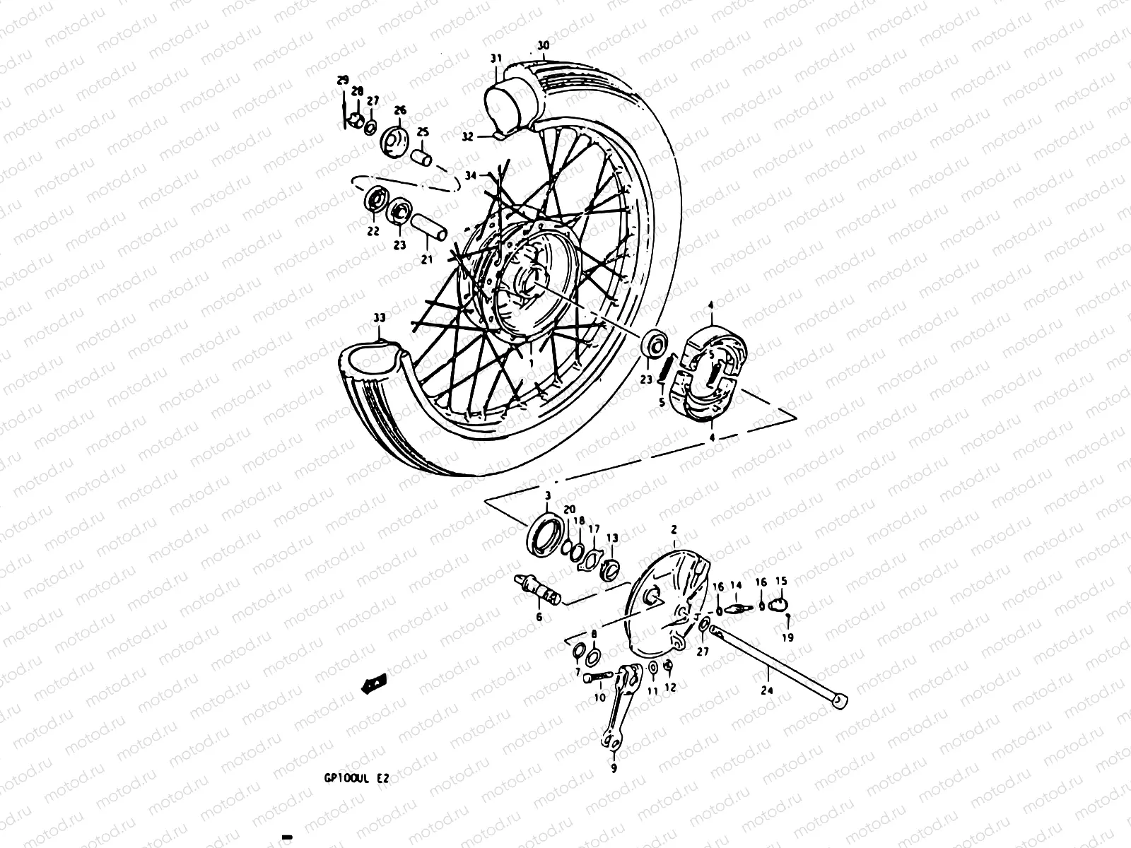 48 - FRONT WHEEL (GP100UX/UD/UL)