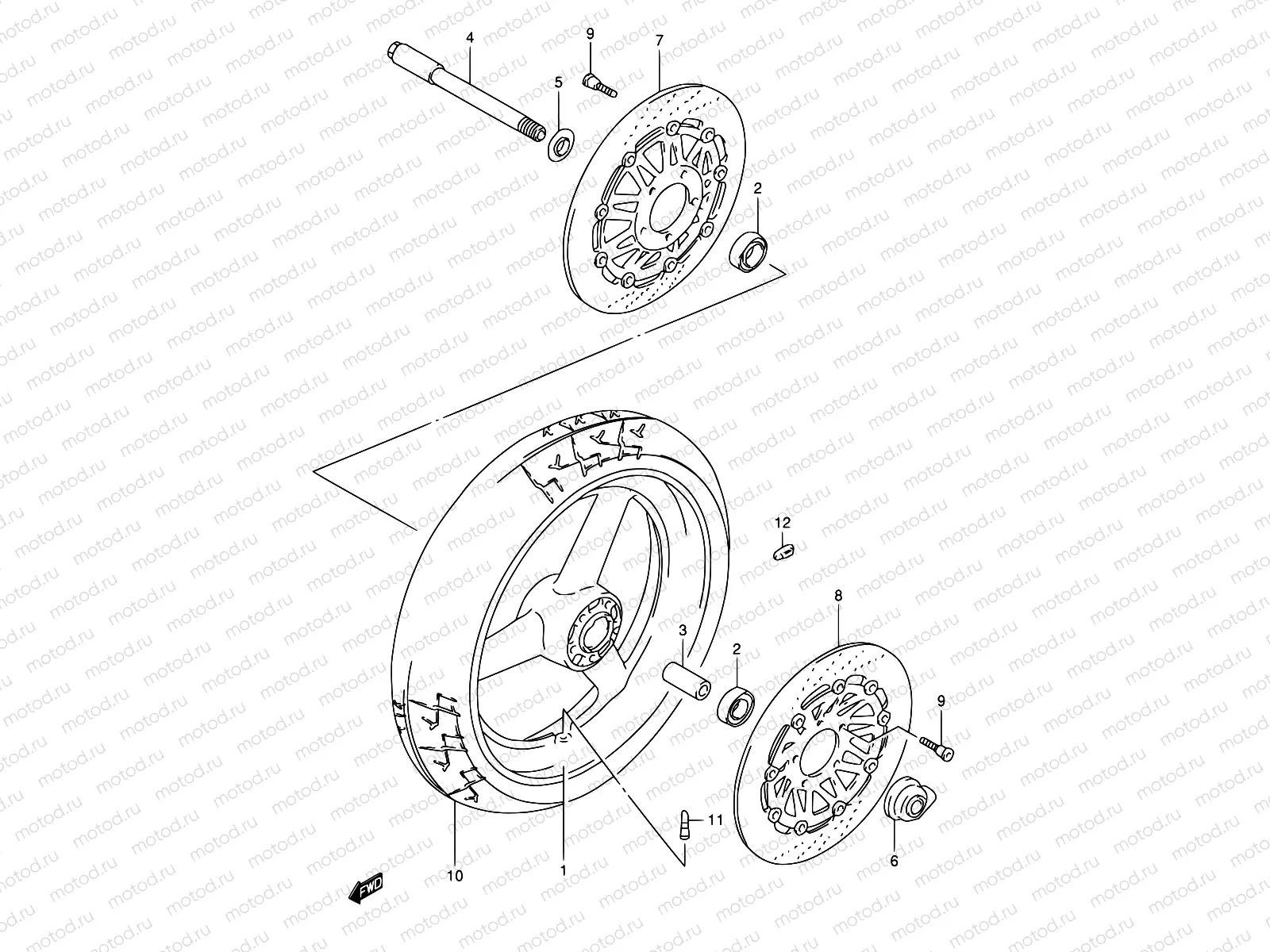48 - FRONT WHEEL (GSF1200ST/SV/SW/SX/SY)