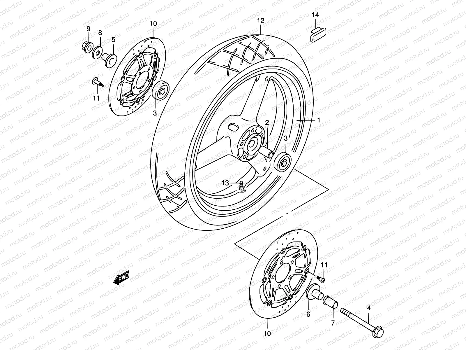 48 - FRONT WHEEL (MODEL W/X/Y/K1/K2)