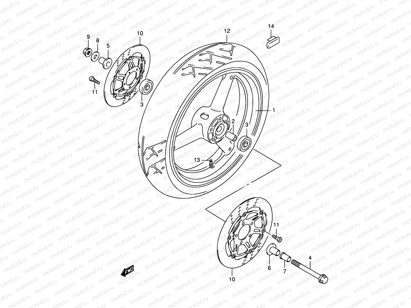 48 - FRONT WHEEL (MODEL W/X/Y/K1/K2)