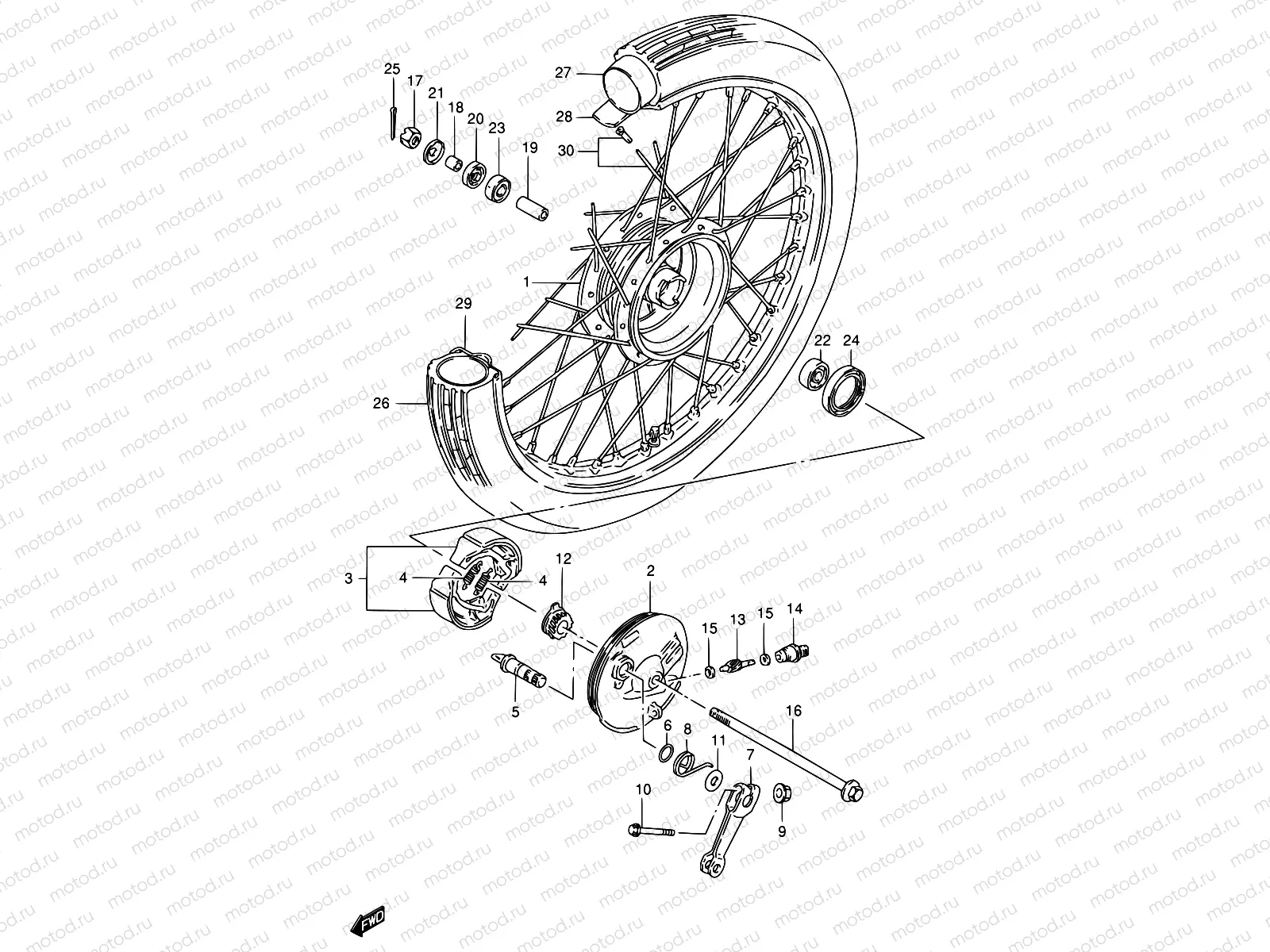 48 - FRONT WHEEL (SEE NOTE)