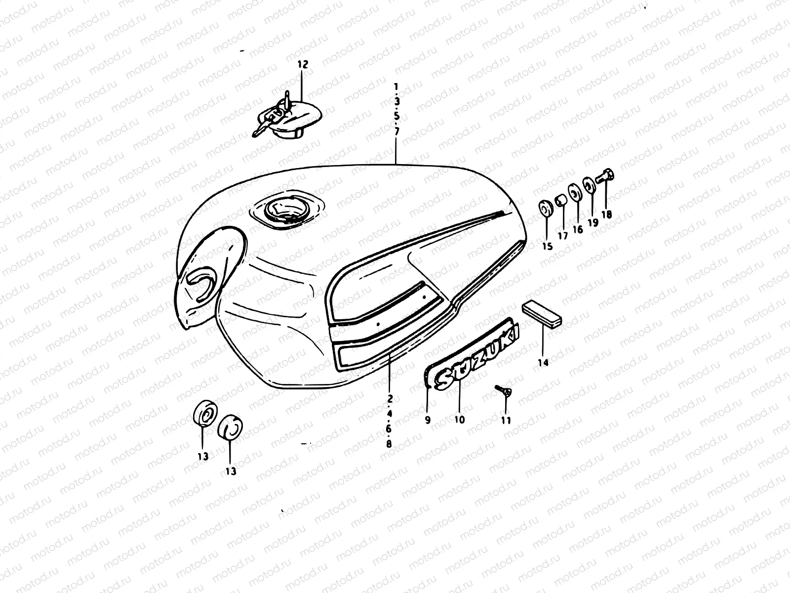 48 - FUEL TANK (GSX1100T/ET : 24L)