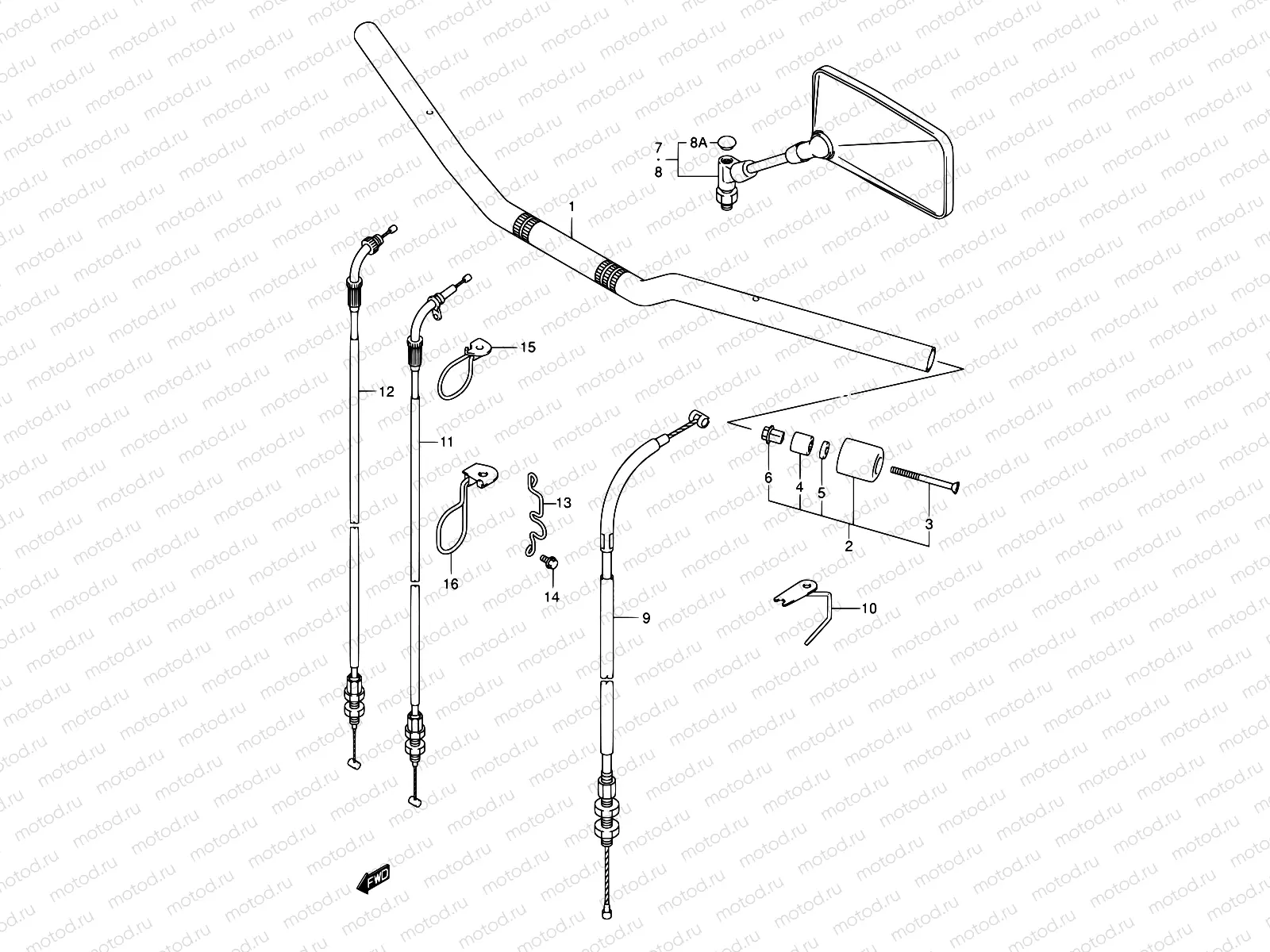 48 - HANDLEBAR (WITH OUT COWLING)