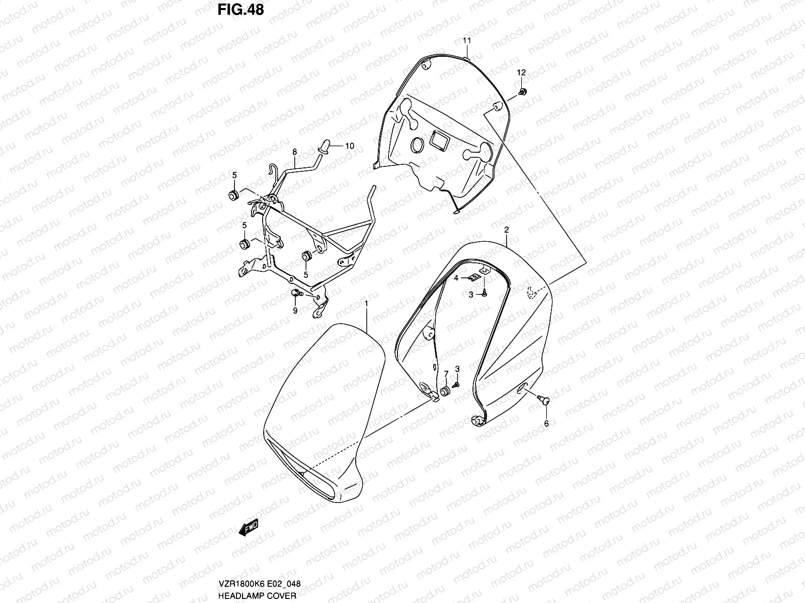 48 - HEADLAMP COVER (VZR1800K6/UFK6/K7/U2K7/K8/U2K8/K9/UFK9)