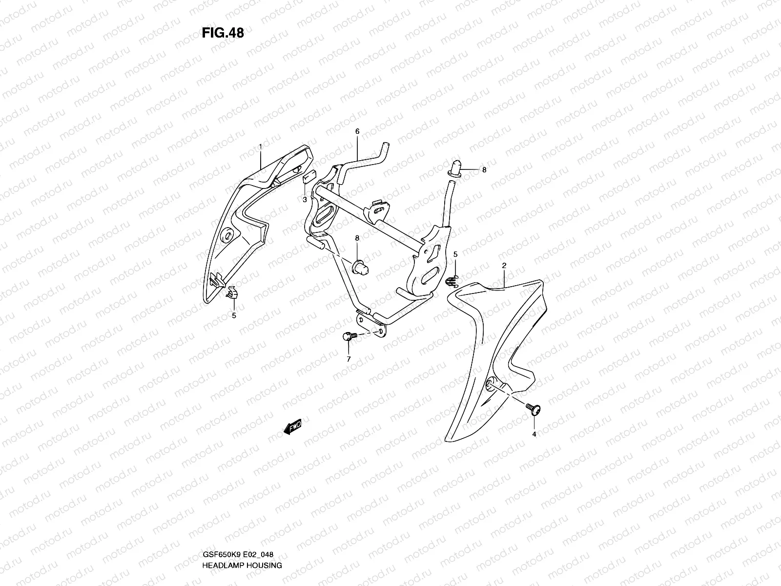 48 - HEADLAMP COVER (WITHOUT COWLING)