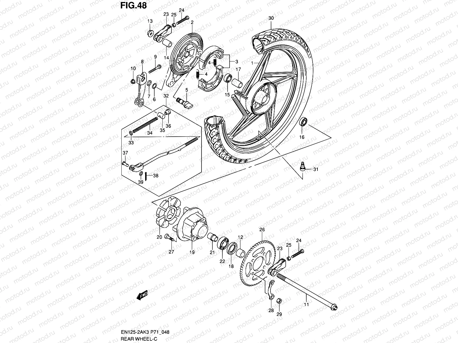 48 - REAR WHEEL (EN125-2AK3)